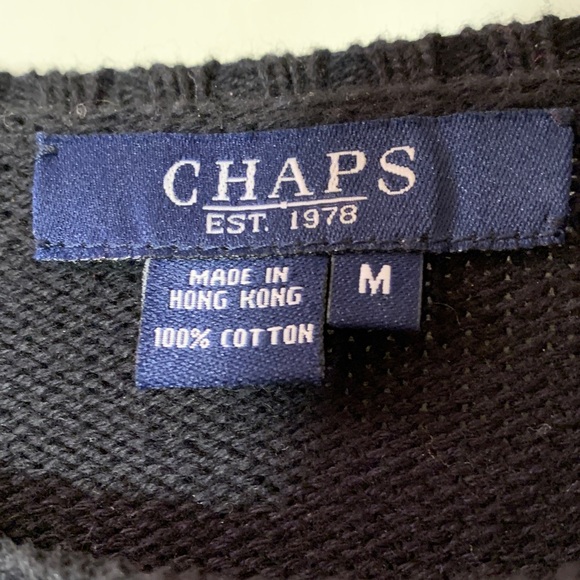 Chaps Navy Sweater with Regal Crest - Picture 4 of 4